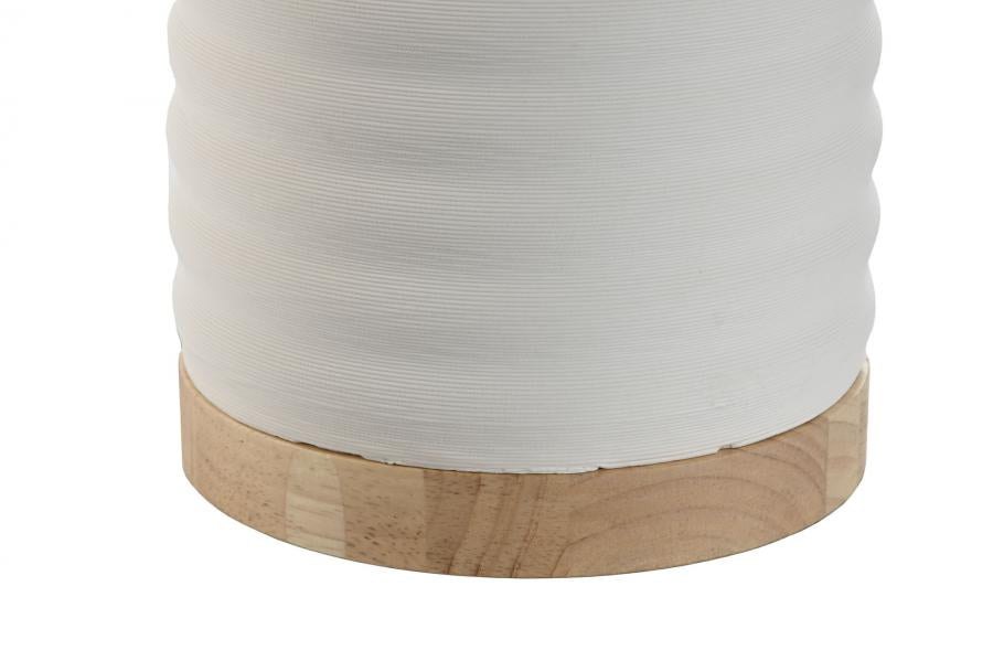 Lampara Sobremesa Ceramica Lino 46X46X77 Blanco