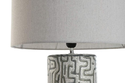 Lampara Sobremesa Ceramica Lino 42X42X73 Blanco