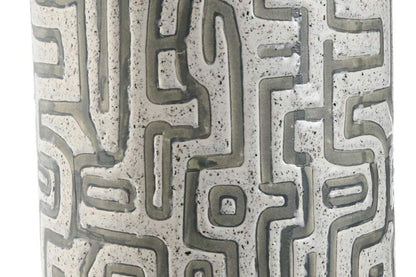 Lampara Sobremesa Ceramica Lino 42X42X73 Blanco