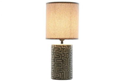 Lampara Sobremesa Ceramica Lino 18X18X43 Blanco