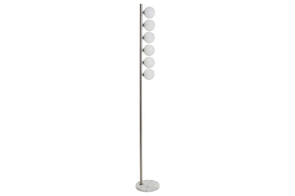 Lampara Pie Metal Cristal 22X22X162 Cromado