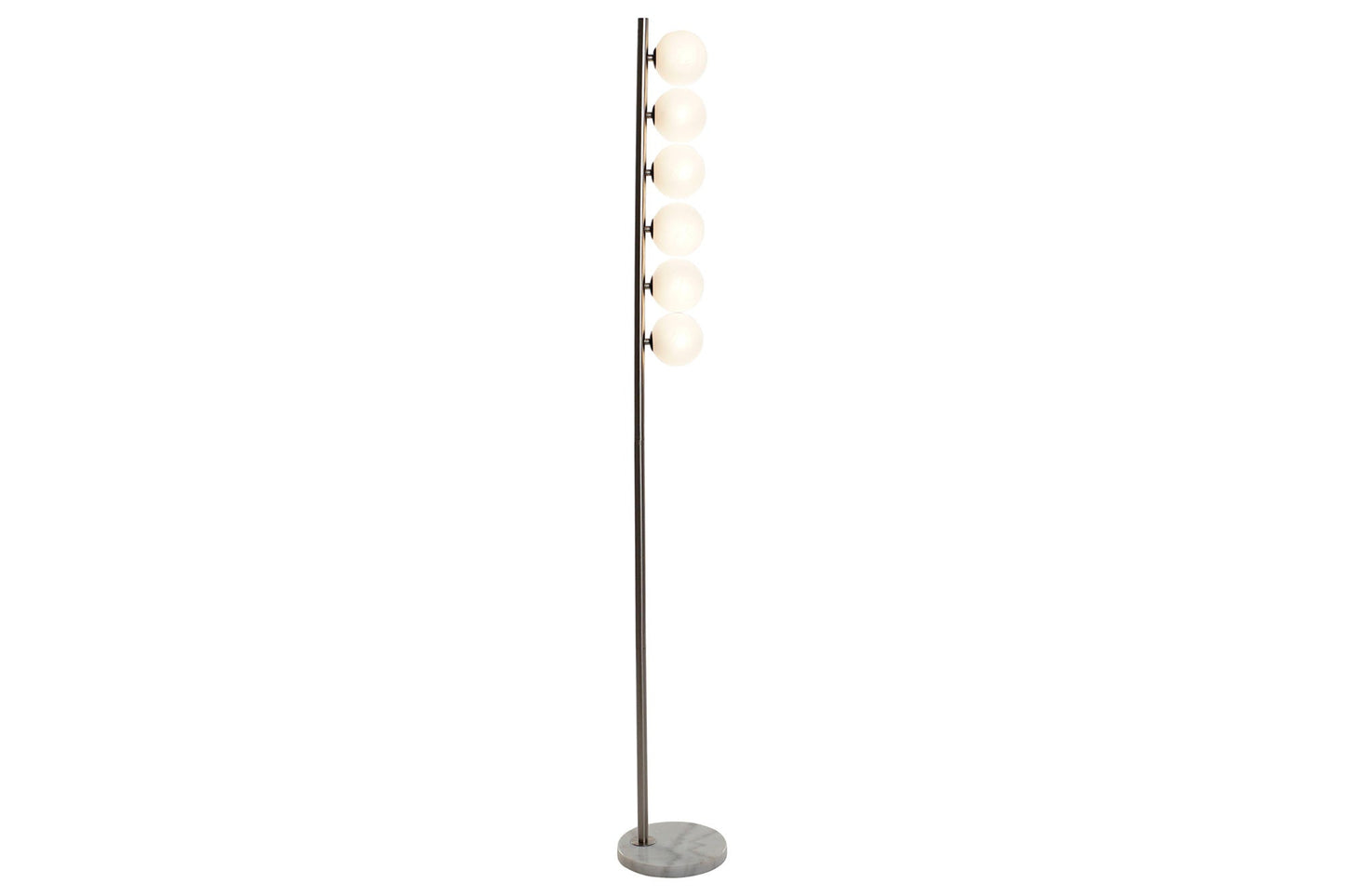 Lampara Pie Metal Cristal 22X22X162 Cromado