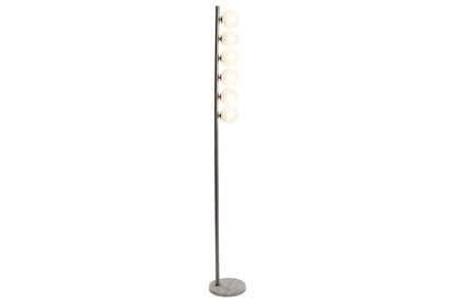 Lampara Pie Metal Cristal 22X22X162 Cromado