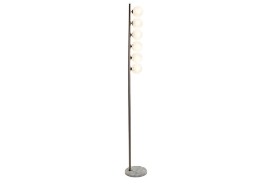 Lampara Pie Metal Cristal 22X22X162 Cromado