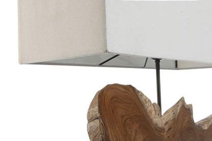 Lampara Sobremesa Teca Hierro 60X20X55
