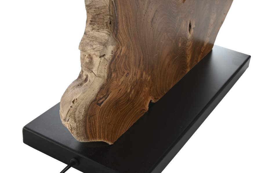Lampara Sobremesa Teca Hierro 60X20X55