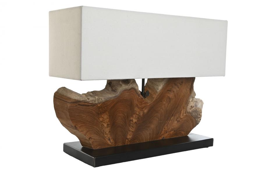 Lampara Sobremesa Teca Hierro 60X20X55