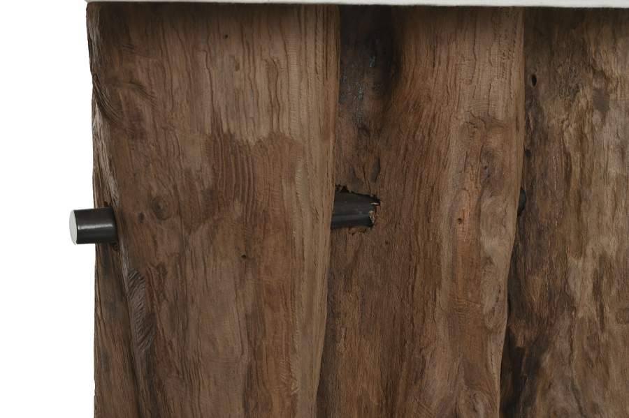Lampara Sobremesa Teca Hierro 40X20X80