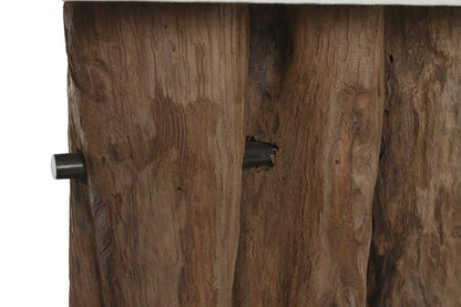 Lampara Sobremesa Teca Hierro 40X20X80