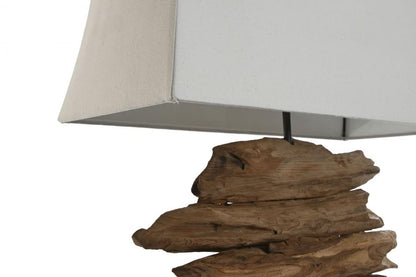 Lampara Sobremesa Teca Hierro 50X22X80