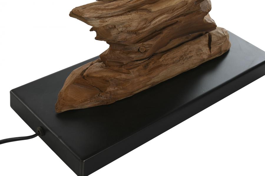 Lampara Sobremesa Teca Hierro 50X22X80