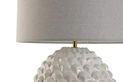 Lampara Sobremesa Gres Lino 38X38X59 Piña Blanco