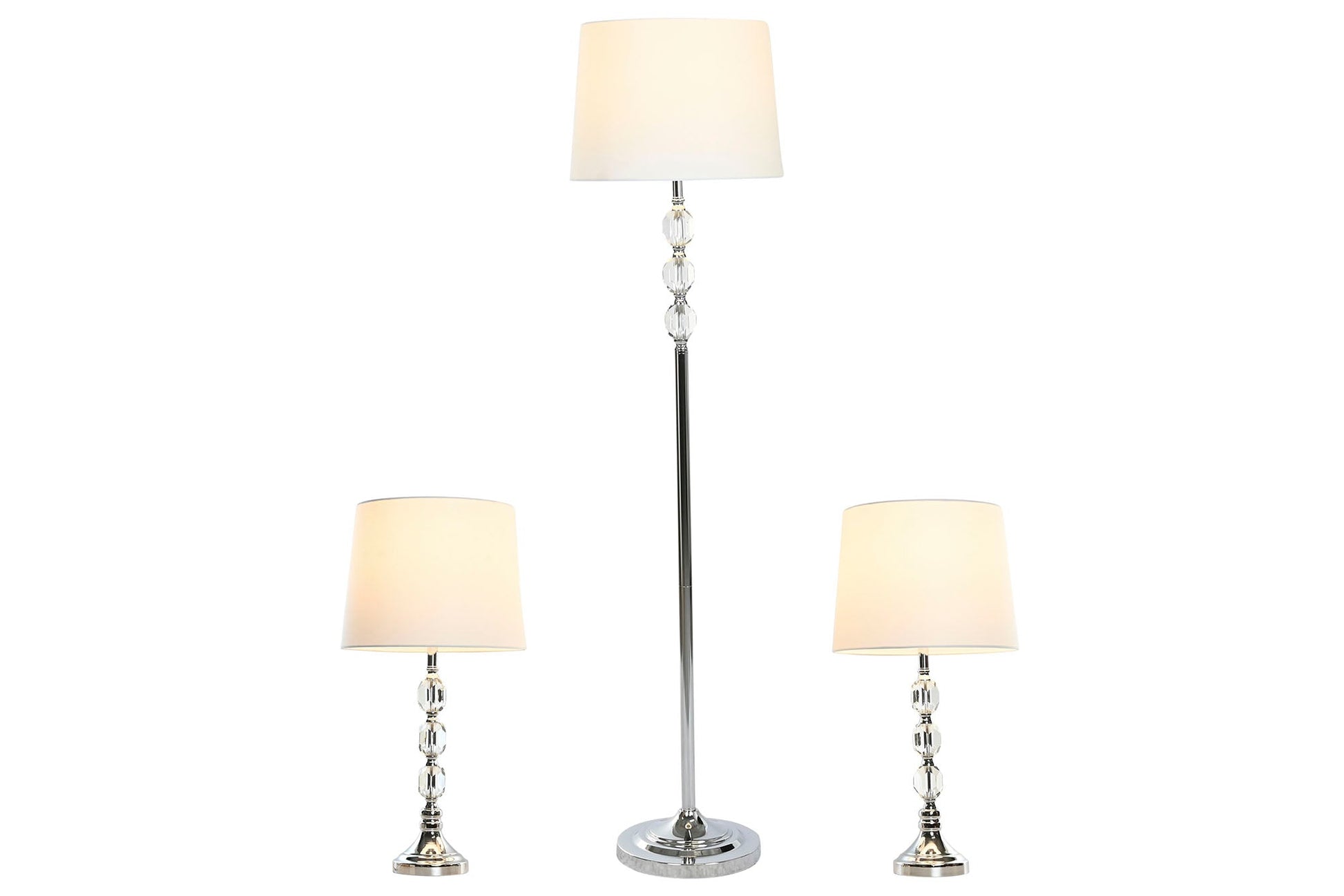 Lampara Pie Set 3 Cristal 35X35X150 Con 2 De Sobre
