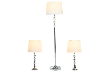 Lampara Pie Set 3 Cristal 35X35X150 Con 2 De Sobre