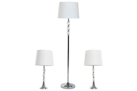 Lampara Pie Set 3 Cristal 35X35X150 Con 2 De Sobre