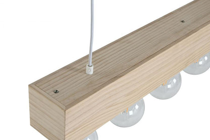 Lampara Techo Madera 80X10X30 5 Bombillas