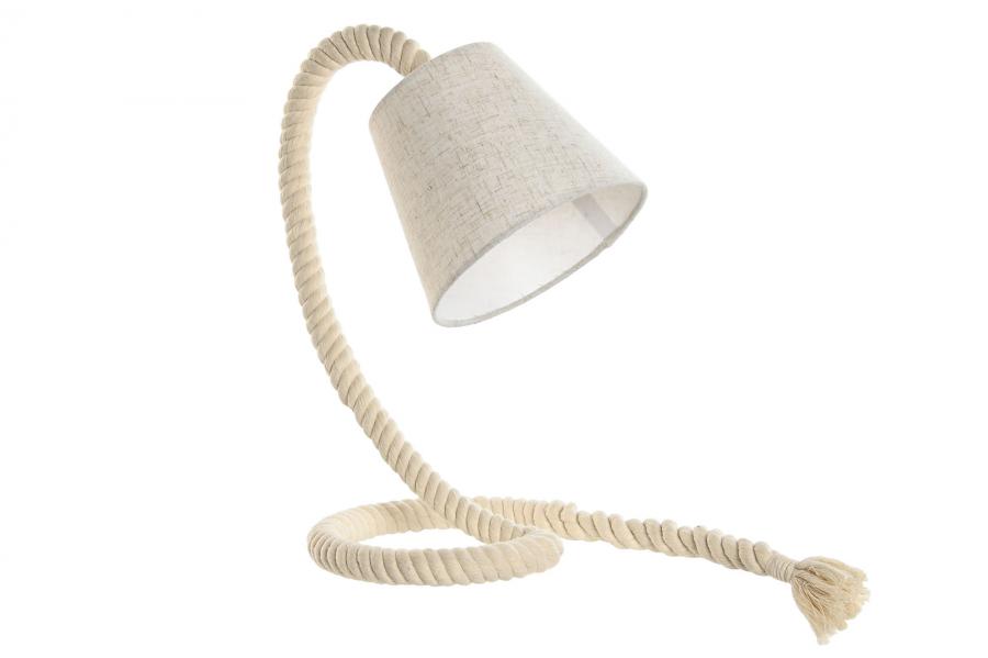 Lampara Sobremesa Cuerda Lino 26X18X35 Blanco