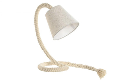 Lampara Sobremesa Cuerda Lino 26X18X35 Blanco