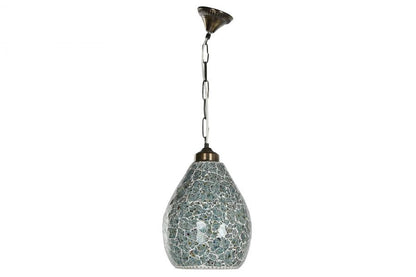 Lampara Techo Cristal Metal 23X23X66 2 Surt.