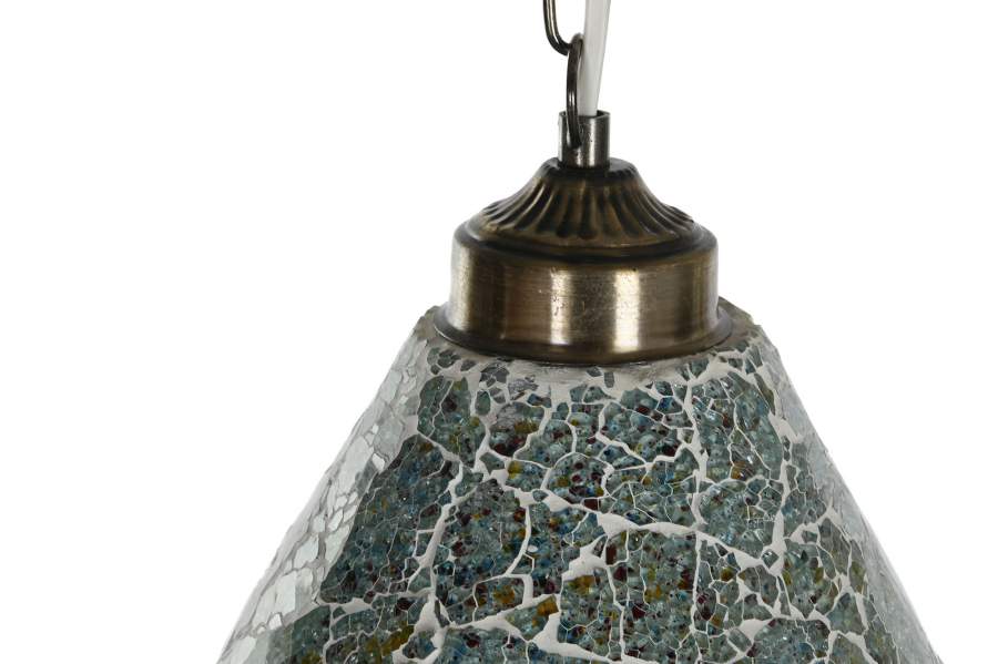 Lampara Techo Cristal Metal 23X23X66 2 Surt.