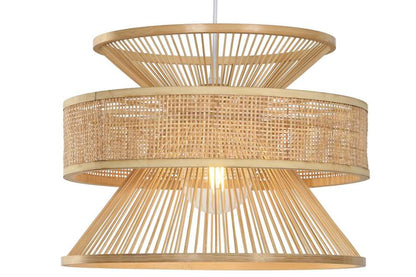 Lampara Techo Bambu Ratan 40X40X30 Natural Marron