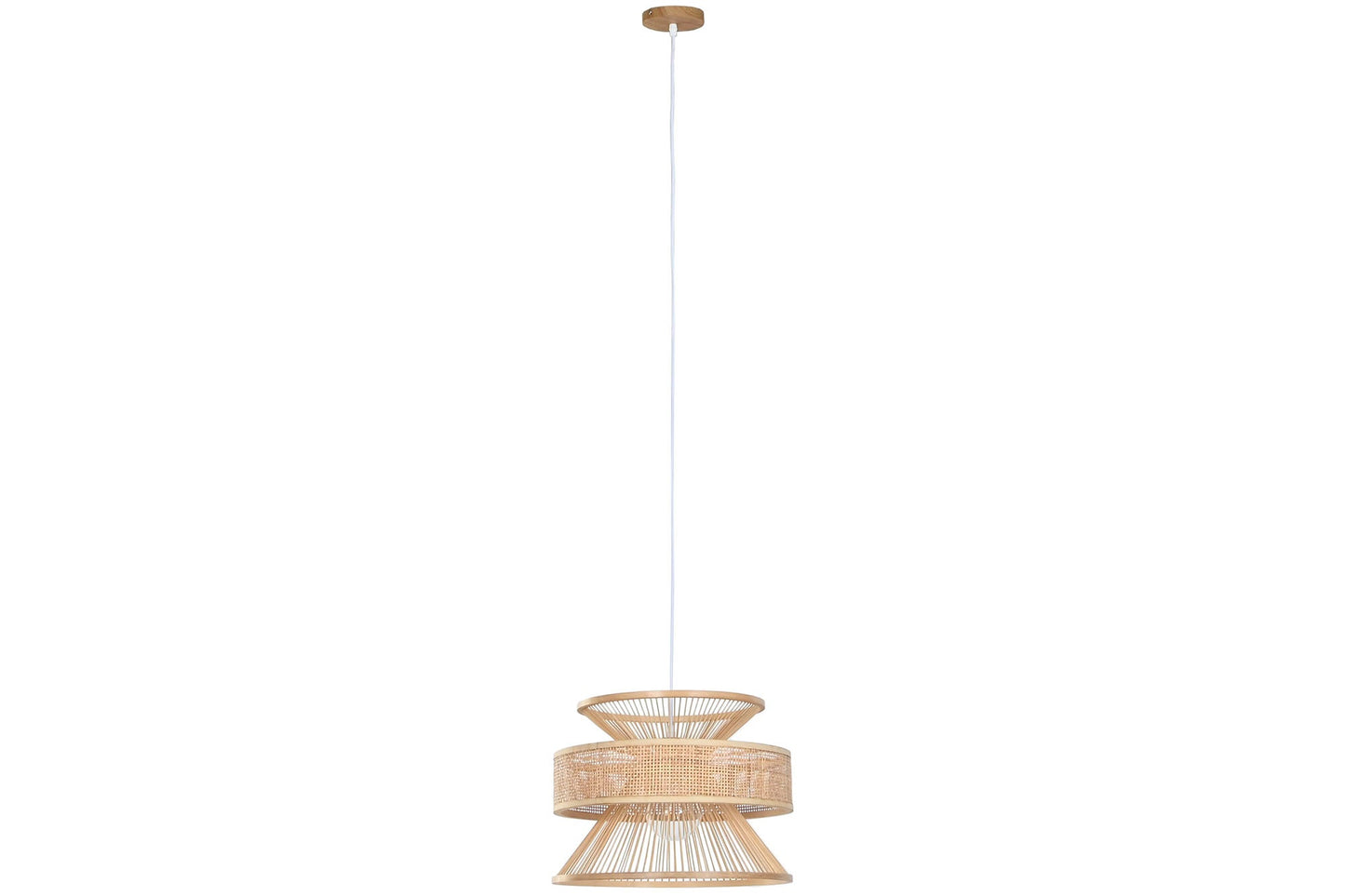 Lampara Techo Bambu Ratan 40X40X30 Natural Marron