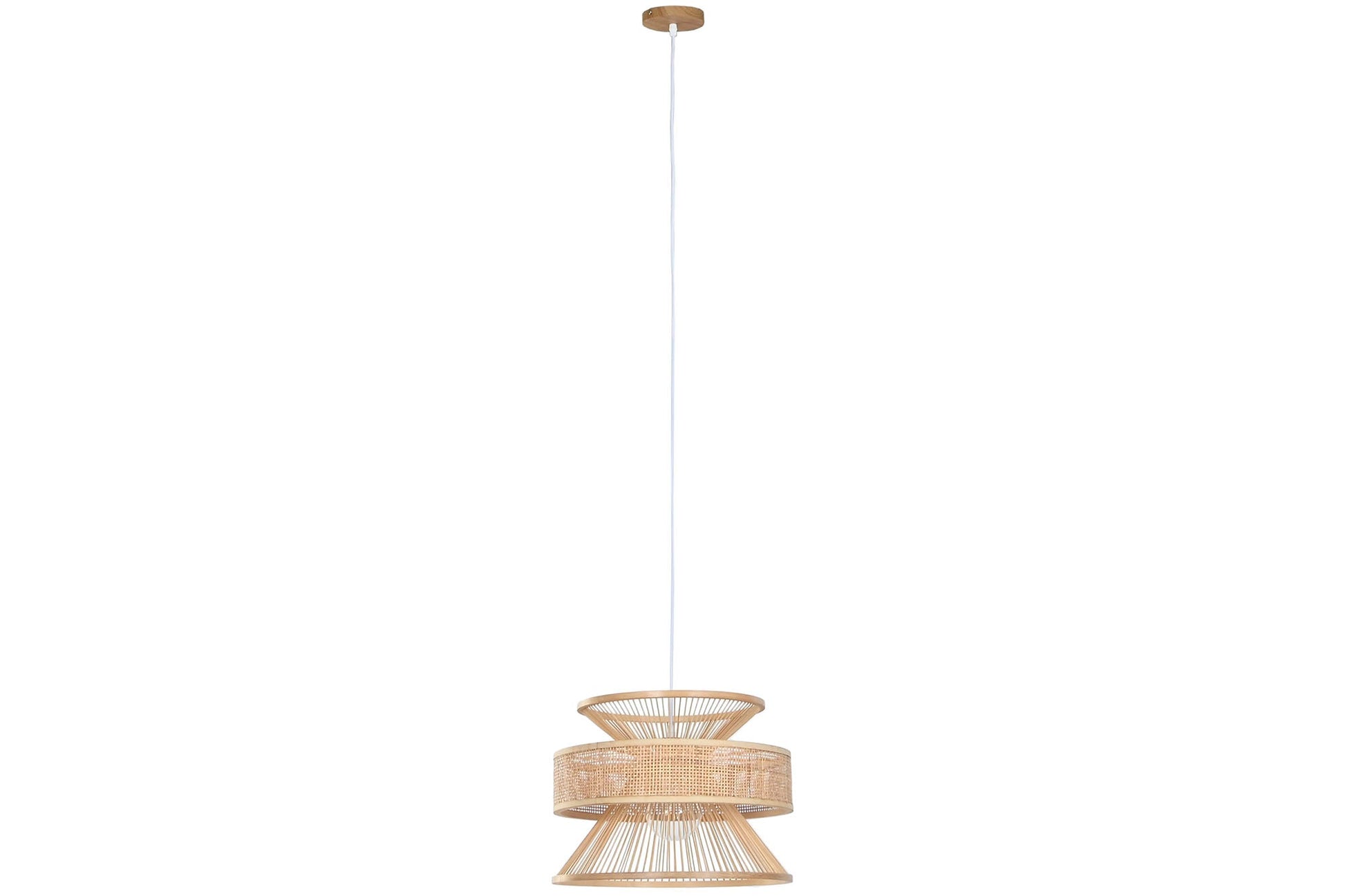 Lampara Techo Bambu Ratan 40X40X30 Natural Marron