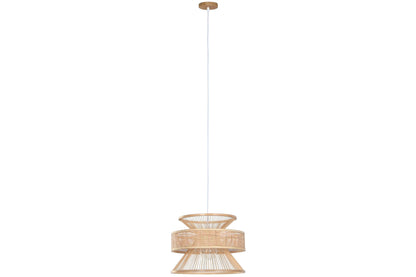 Lampara Techo Bambu Ratan 40X40X30 Natural Marron