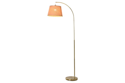 Lampara Pie Metal Bambu 66X35X180 Dorado