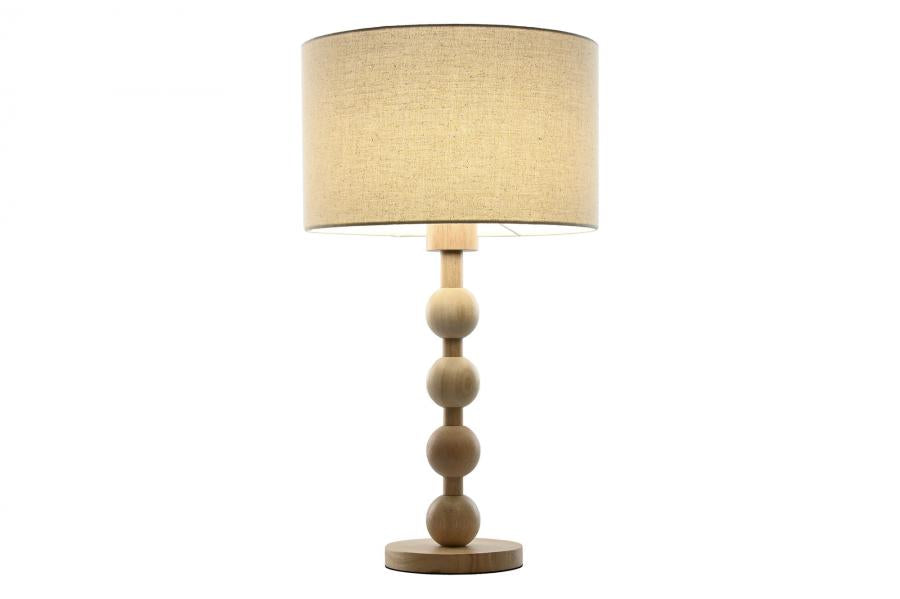 Lampara Sobremesa Hevea / Rubberwood 32X32X56 Bola
