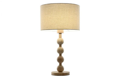 Lampara Sobremesa Hevea / Rubberwood 32X32X56 Bola