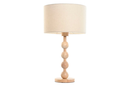 Lampara Sobremesa Hevea / Rubberwood 32X32X56 Bola
