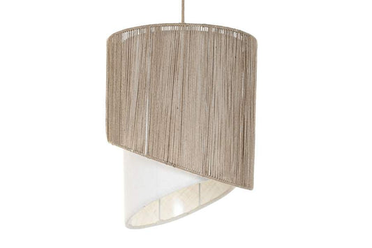 Lampara Techo Yute Metal 40X40X50 Natural Marron