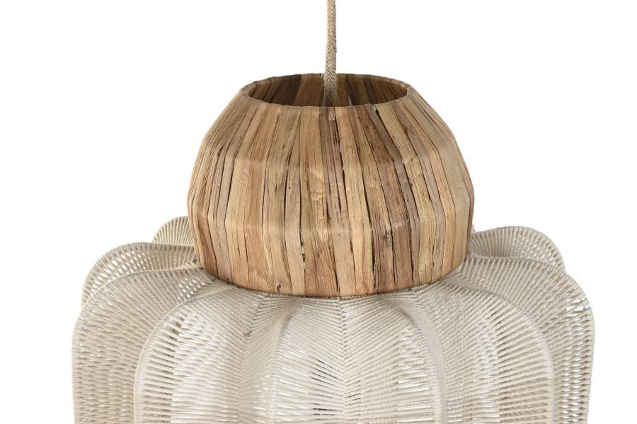 Lampara Techo Algodon Seagrass 38X38X52 Natural