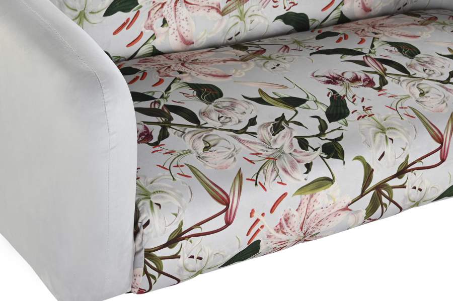 Sofa Poliester Metal 140X71X71 Flores Beige