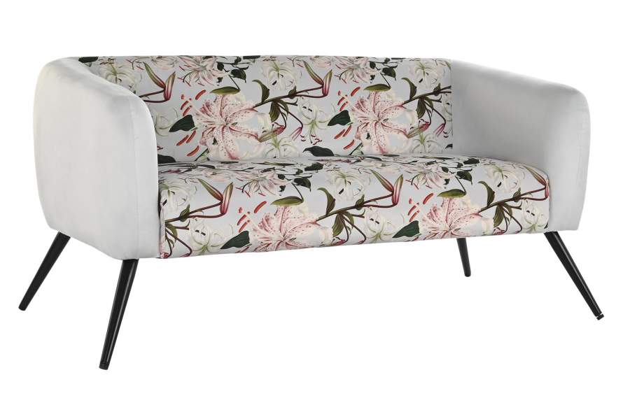 Sofa Poliester Metal 140X71X71 Flores Beige