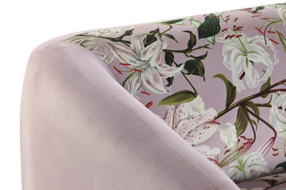 Sofa Poliester Metal 140X71X71 Flores Rosa