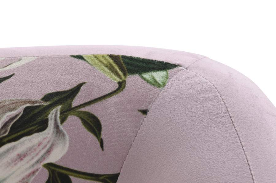 Sofa Poliester Metal 140X71X71 Flores Rosa