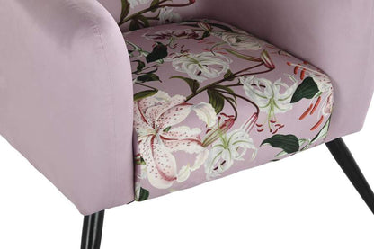 Sillon Poliester Metal 75X71X71 Flores Rosa