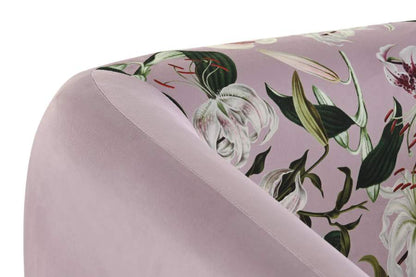 Sillon Poliester Metal 75X71X71 Flores Rosa