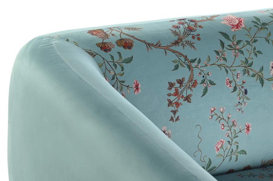 Sofa Poliester Metal 140X71X71 Flores Rama Verde