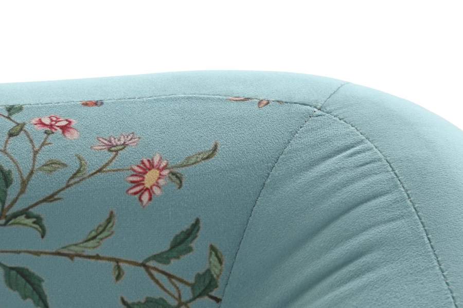 Sofa Poliester Metal 140X71X71 Flores Rama Verde