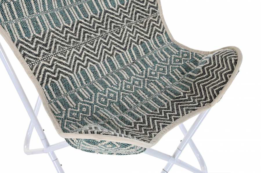 Sillon Algodon Hierro 74X65X90 Mariposa Azul