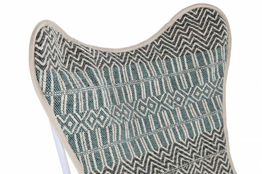 Sillon Algodon Hierro 74X65X90 Mariposa Azul