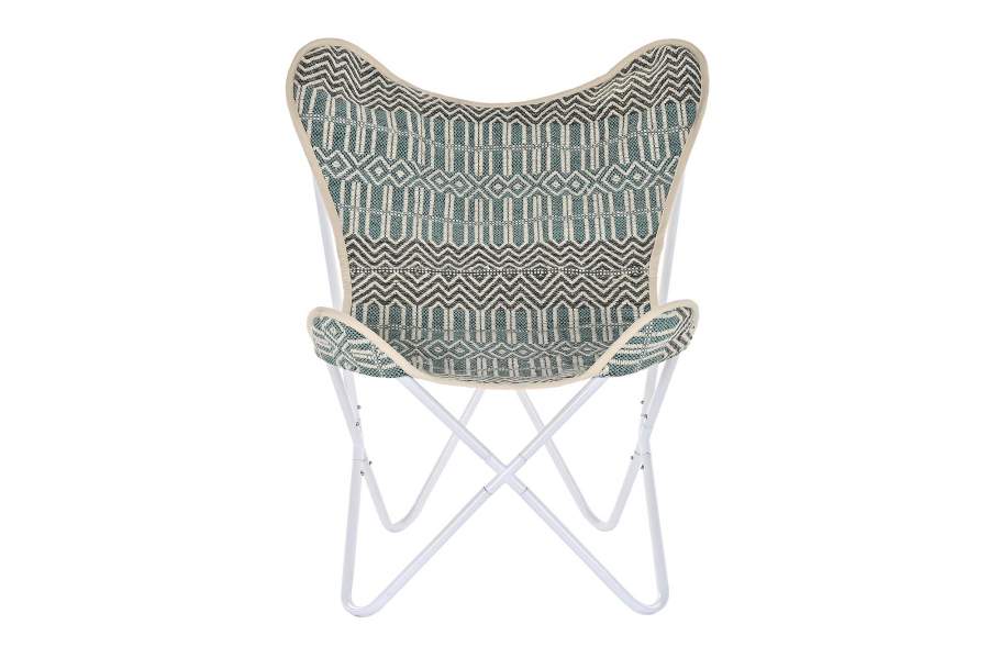 Sillon Algodon Hierro 74X65X90 Mariposa Azul