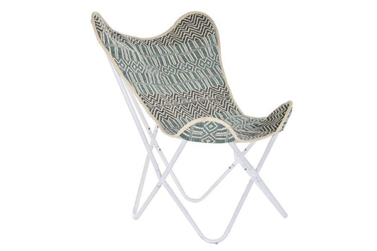 Sillon Algodon Hierro 74X65X90 Mariposa Azul