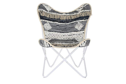 Sillon Algodon Hierro 74X65X90 Mariposa Blanco