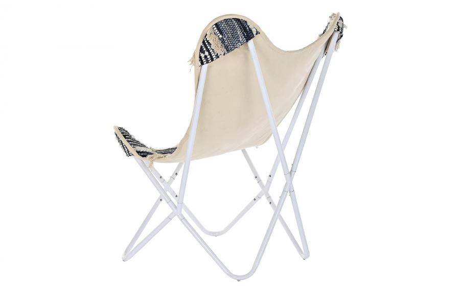 Sillon Algodon Hierro 74X65X90 Mariposa Blanco