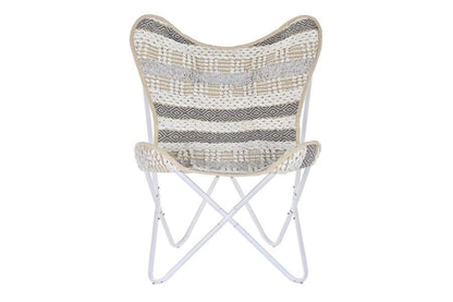 Sillon Algodon Hierro 74X65X90 Mariposa Blanco