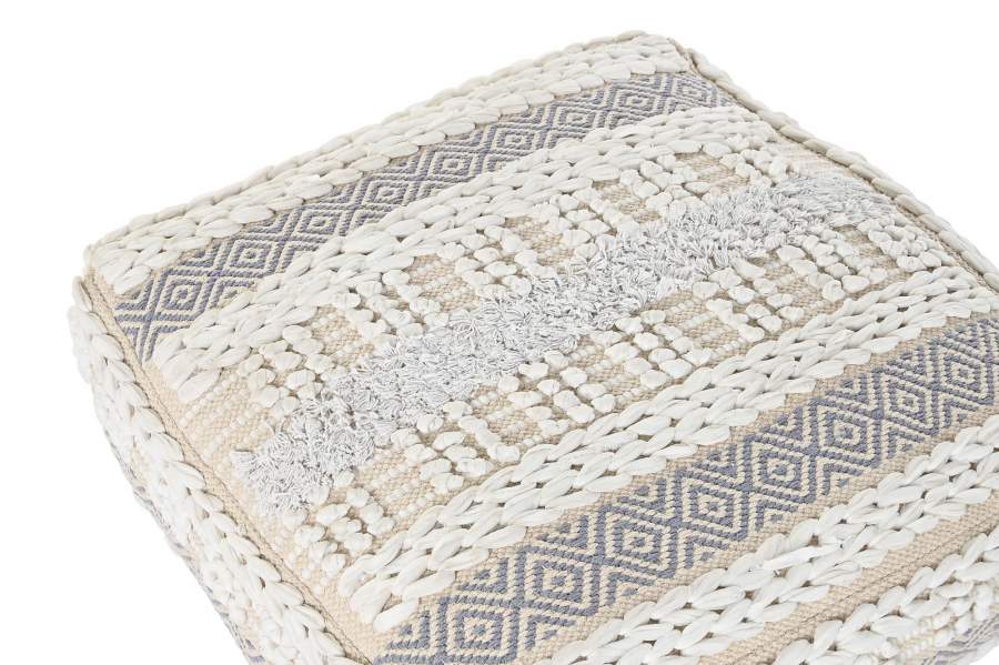 Cojin Suelo Algodon 60X60X25 6300 Gr_ Rayas Blanco